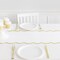 Elegant Valentine Scalloped Gold & White Paper Table Runner with Foil Stamping